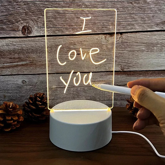 Creative Led Night Light Note Board Rewritable messages